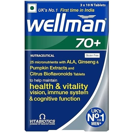 Wellman 70+ Advanced Vitamin & Mineral Supplement - 30 Tablets Wellman 70+ Advanced Vitamin & Mineral Supplement - 30 Tablets
